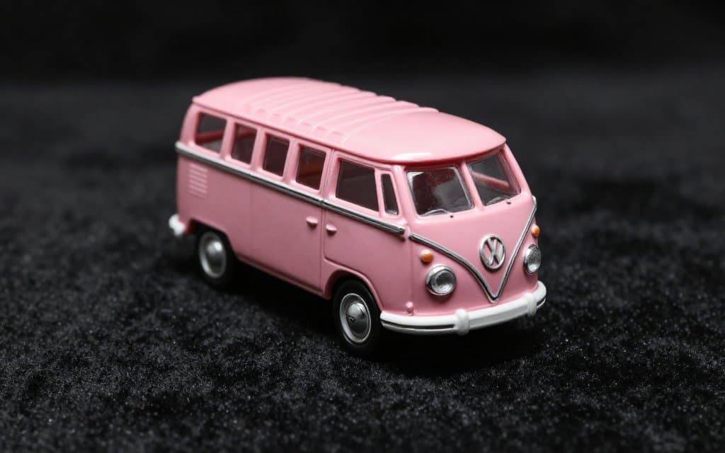A pink VW bus casting like the most expensive Hot Wheels ever sold at auction