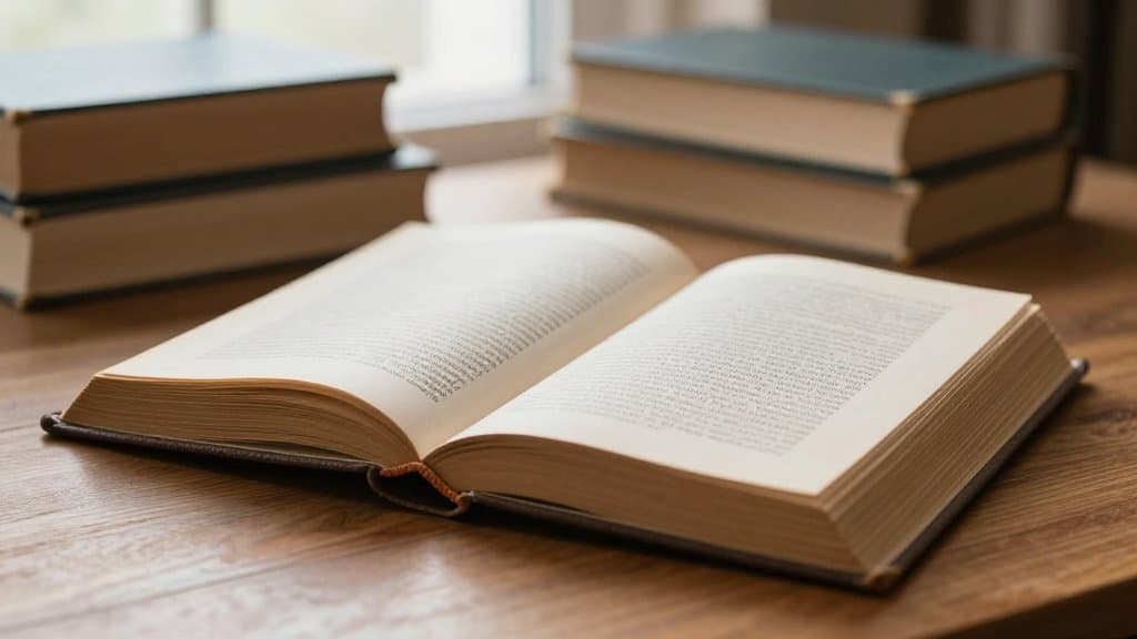 An open vintage hardcover turned to its copyright page, the detail that tells you if a book is a first edition.