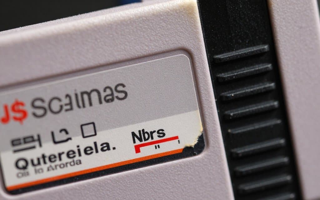 Macro shot of a worn cartridge label, a detail that drives nes games value up or down.