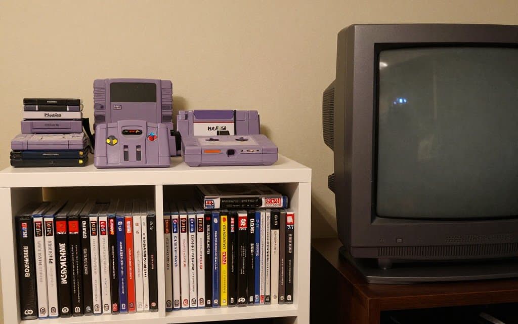 A home shelf of N64, SNES, and GameCube games, home to some of the most valuable N64 games.