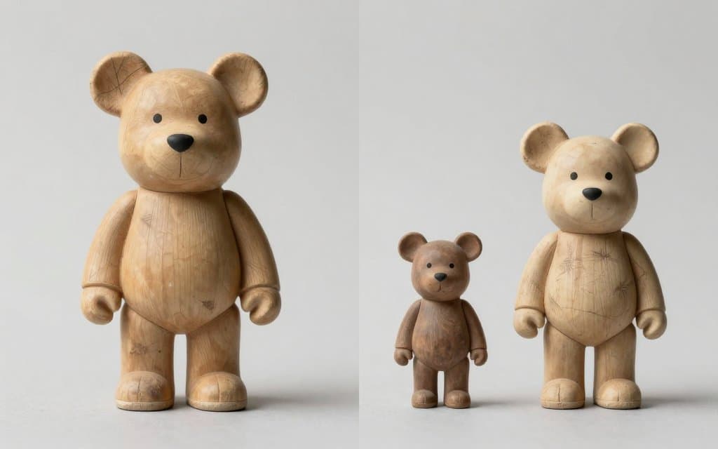 Comparison of two Hummel figurines showing how size drives figurine value